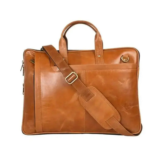 Genuine Leather 15.6 Inch Laptop Bag for Men, Sleek Design Bag