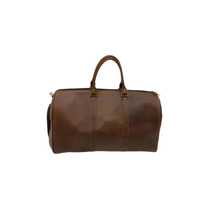  Genuine Leather Duffle Bag with Shoe Compartment 