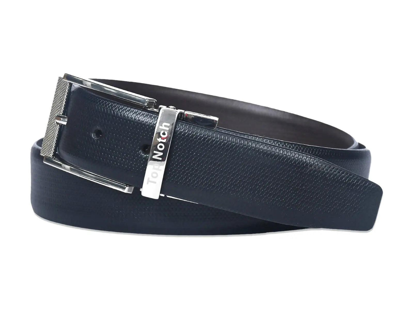 Top Notch Men's Reversible Italian Leather belt for men 1.25 inch (35mm) Waist Strap Black/Dark Brown Belt (TP0019) Haq Fashion